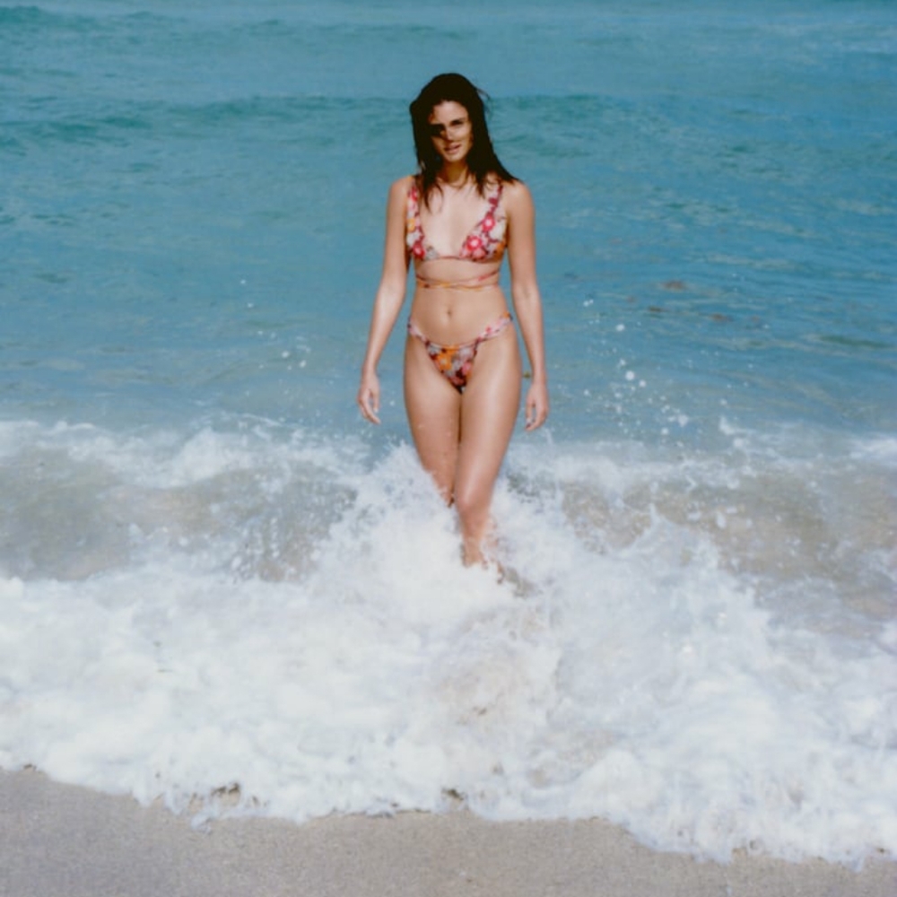 ZARA PRINTED BIKINI TOP